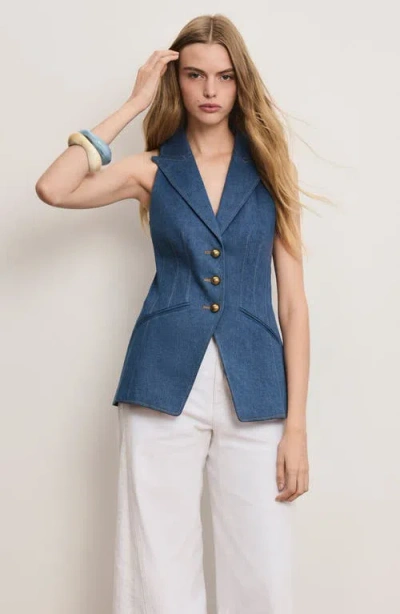 Veronica Beard Costa Vest In Blue