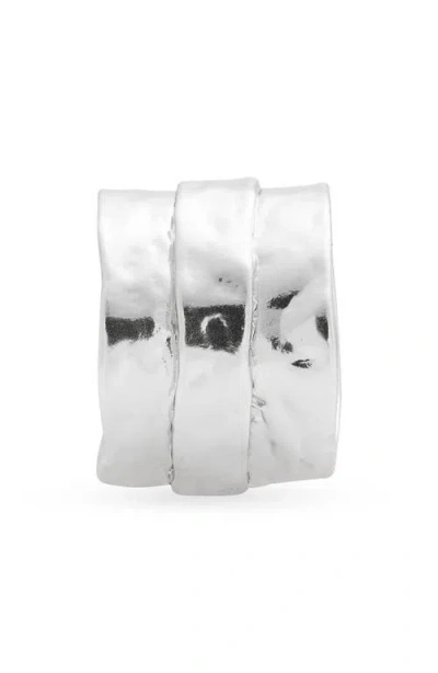 Karine Sultan Parchment Textured Ring In Silver