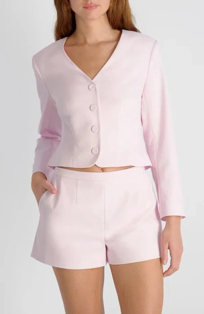 French Connection Halsey Twill Tailored Cropped Jacket In Pink