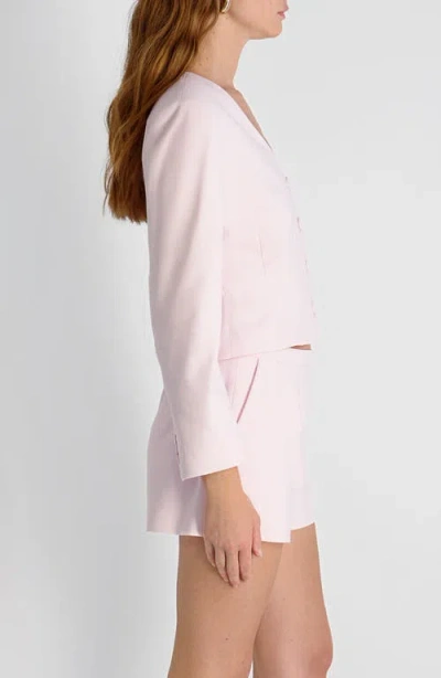 French Connection Halsey Twill Tailored Cropped Jacket In Pink