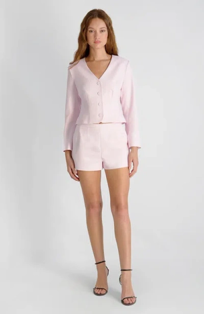 French Connection Halsey Twill Tailored Cropped Jacket In Pink