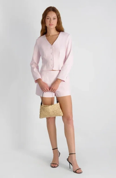 French Connection Halsey Twill Tailored Cropped Jacket In Pink