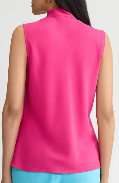 Kasper Sleeveless Tie Front Top In Pattern