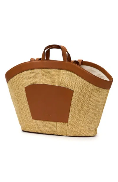 Hammitt Shelley Tote Cocoa Raffia Gold In Multi