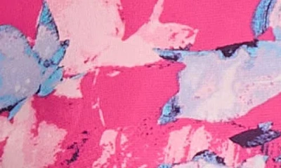 Kasper Printed Ruffle Sleeve Top In Pink