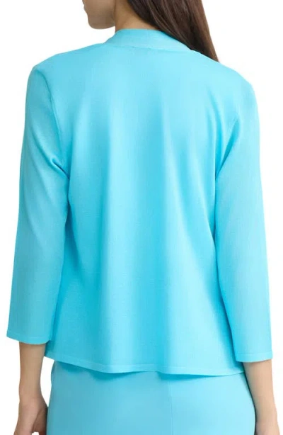 Kasper Self Edge Open Front Cardigan In Blue