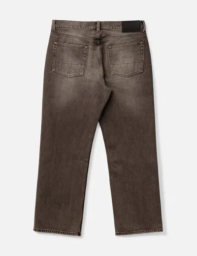 Our Legacy Denim Trousers Faded Effect Belt Loops Five Pockets In Brown