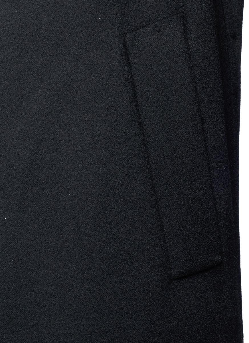 Valentino Knit Collar Trim Virgin Wool-cashmere Coat | ModeSens