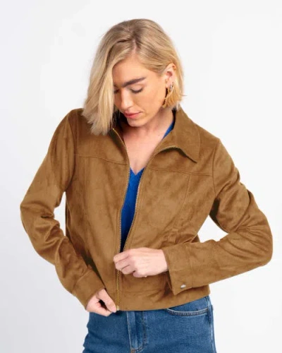 Kettlewell Harper Suede Bomber Jacket In Brown