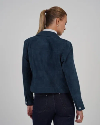 Kettlewell Harper Suede Bomber Jacket In Blue