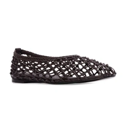 Black Suede Studio Sonia Flat Black Coffee In Brown