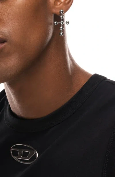 Diesel Cross Drop Earring In Purple
