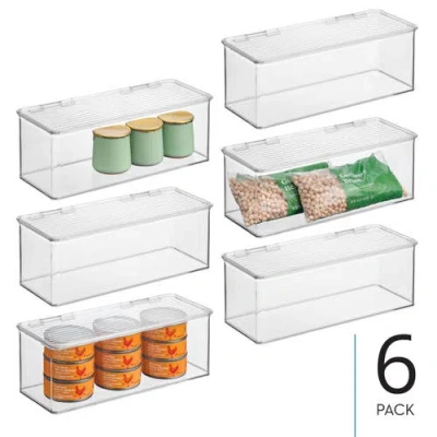 Idesign Stackable Hinged-lid Storage Box In Transparent