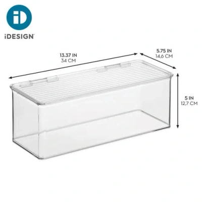 Idesign Stackable Hinged-lid Storage Box In Transparent