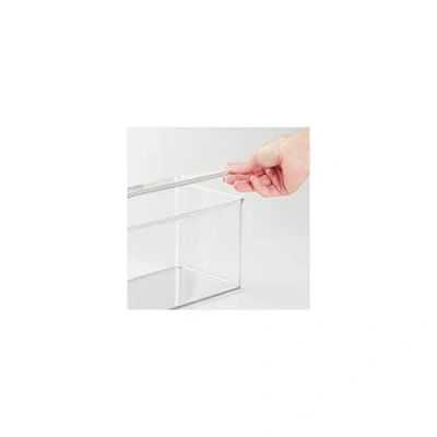 Idesign Stackable Hinged-lid Storage Box In Transparent
