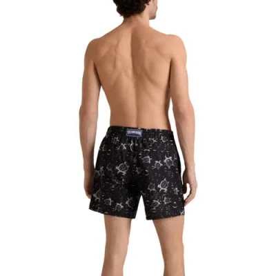 Vilebrequin Men Micro-perforated Ultra-light And Packable Swim Shorts Bubble Turtles 3d In Black