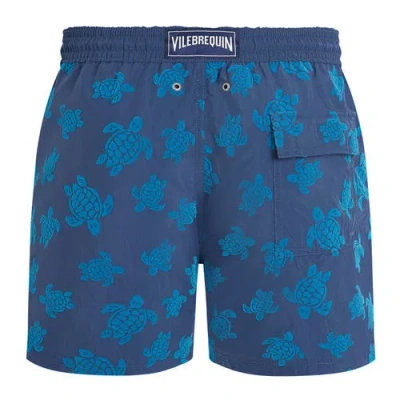Vilebrequin Moorea Straight-leg Mid-length Printed Recycled Swim Shorts In Blue