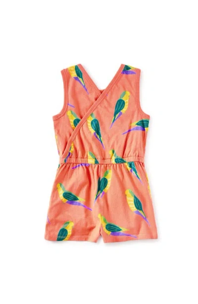 Tea Collection Reversible Wrap Romper In Orange