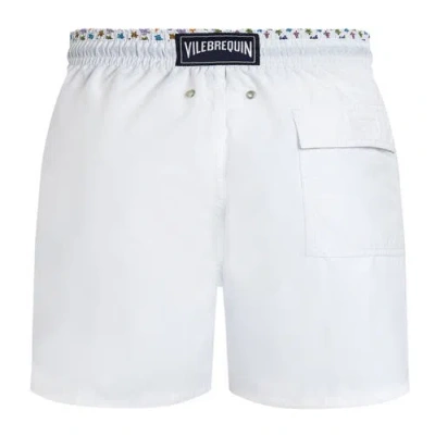 Vilebrequin Men Swim Shorts Bicolor Micro Ronde Des Tortues In White