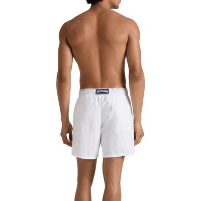 Vilebrequin Men Swim Shorts Bicolor Micro Ronde Des Tortues In White