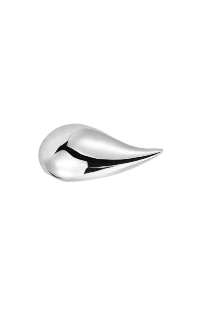 Retro Chic Drop Silver Brooch In Silver
