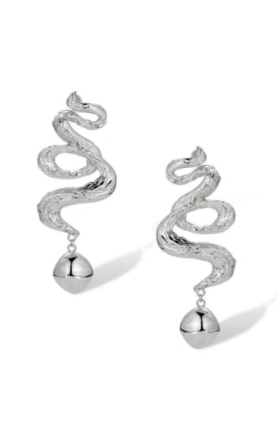 Retro Chic Wave Earrings In Orange