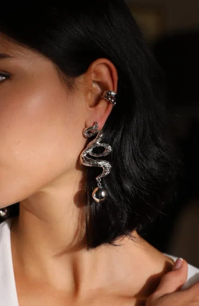 Retro Chic Wave Earrings In Orange