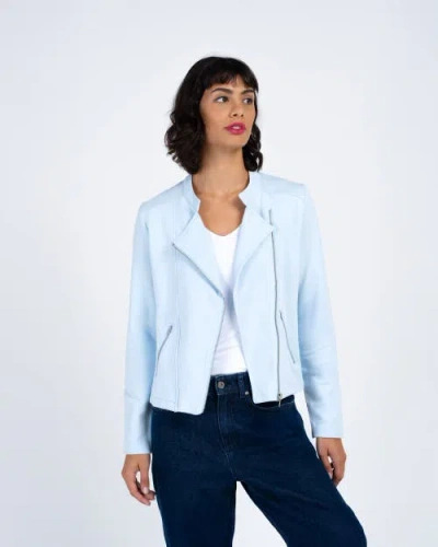 Kettlewell Sculpted Biker Jacket In Blue