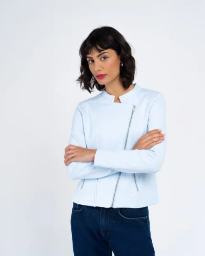 Kettlewell Sculpted Biker Jacket In Blue