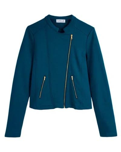 Kettlewell Sculpted Biker Jacket In Blue