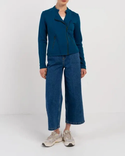 Kettlewell Sculpted Biker Jacket In Blue