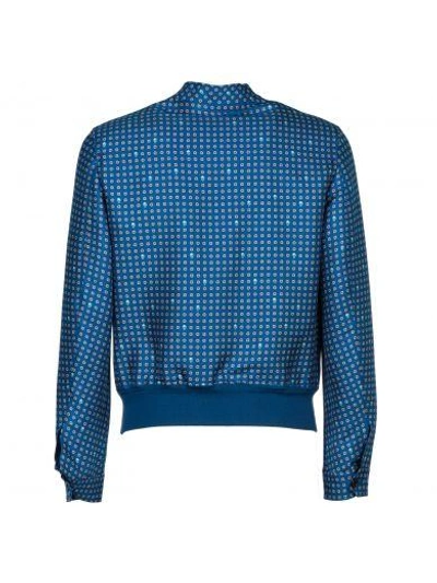 Shop Alexander Mcqueen Flower Bomber Jacket In Blue + Print