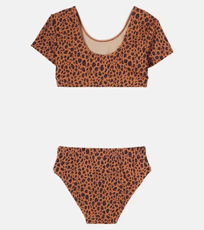 Tinycottons Leopard-print Bikini In Brown