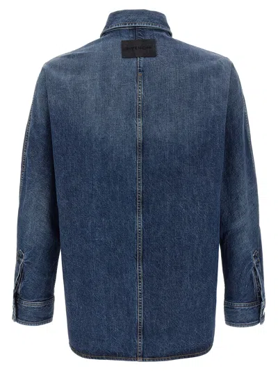Givenchy Overshirt With Collar Stand In Blue