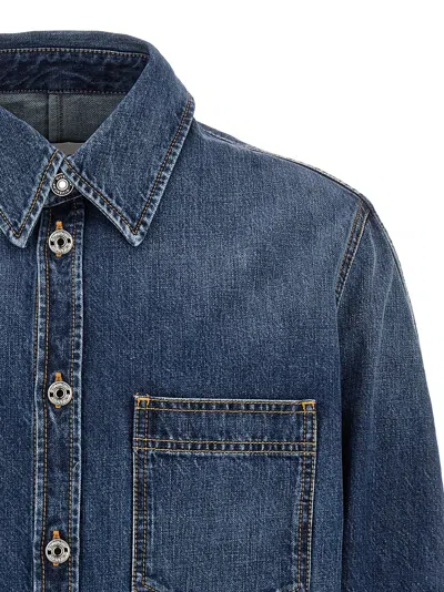 Givenchy Overshirt With Collar Stand In Blue