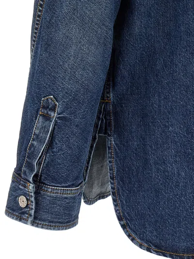 Givenchy Overshirt With Collar Stand In Blue