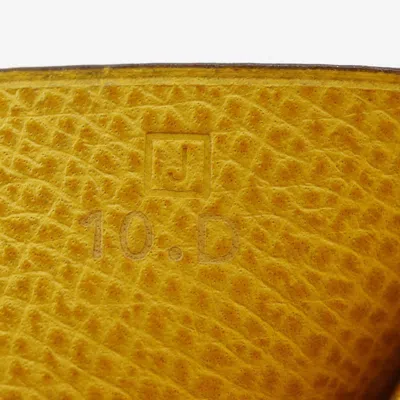 Pre-owned Hermes Bearn Wallet Epsom Yellow Leather Wallets Accessory ()