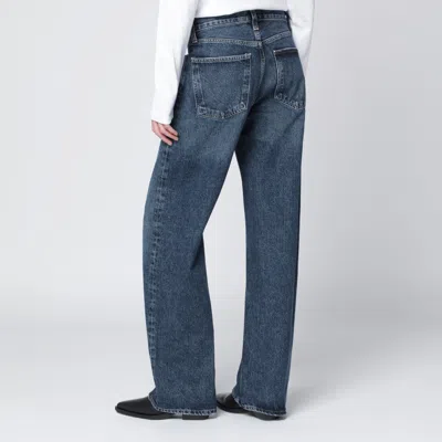Agolde Blue Arc Jeans With Logo Patch On The Back And Wide Leg In Denim For Women