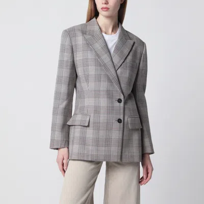 Anine Bing Asymmetric Prince Of Wales Jacket Women In Gray