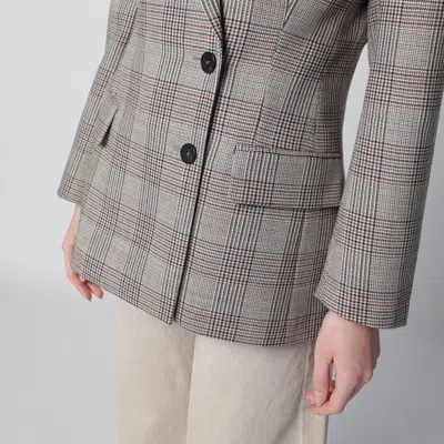 Anine Bing Asymmetric Prince Of Wales Jacket Women In Gray