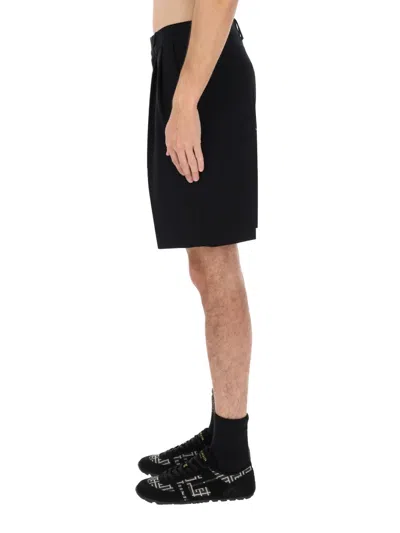 Balmain Black Solid Shorts In Black