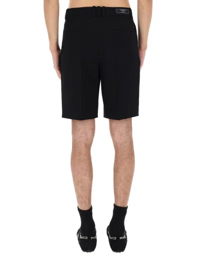 Balmain Black Solid Shorts In Black