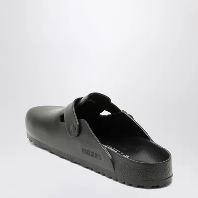 Birkenstock Boston Slipper Black In Smooth Leather In Animal Print