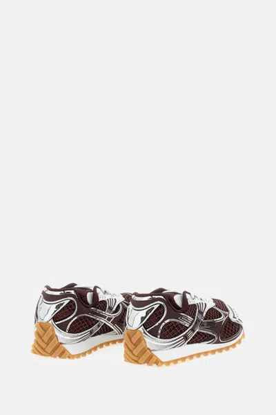 Bottega Veneta Men Fondant And Silver Technical Fabric And Mesh Orbit Sneakers In Multi