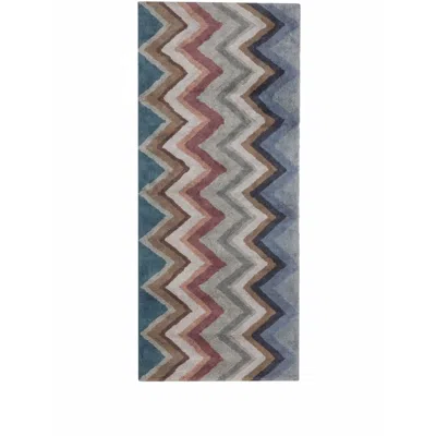 Missoni Zig-zag Pattern Rug In Blue