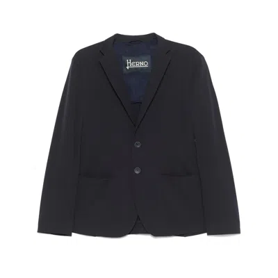 Herno Single-breasted Jacket In Black