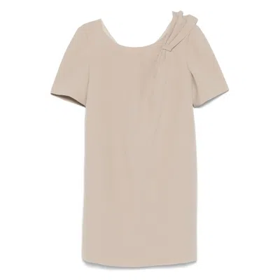 De Santis Draped-detail T-shirt In Neutral