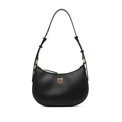 Pinko Mini Love Bag Half Moon Simply In Black-antique Gold