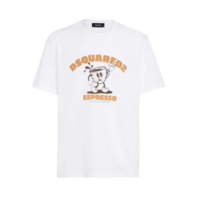 Dsquared2 Espresso T-shirt In White