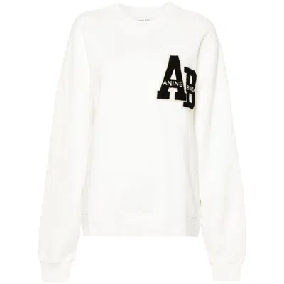 Anine Bing Womens Off White Miles Oversized Cotton-fleece Sweatshirt